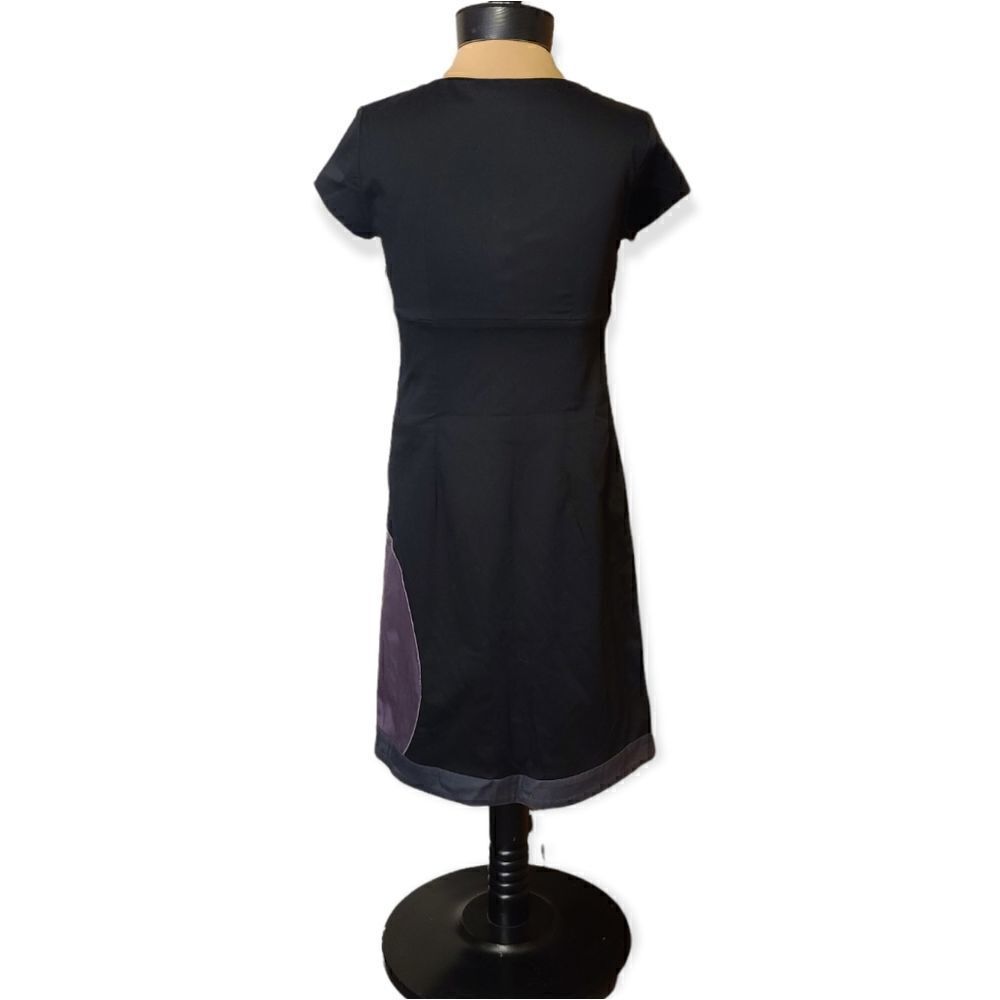 Boden Black Modern Dress Gray Purple  Circles Size 4 - Picture 4 of 8